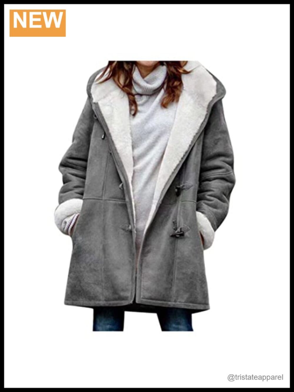 Windproof Sherpa Lined Hooded Overcoat Parka Jacket Warm Winter Outerwear